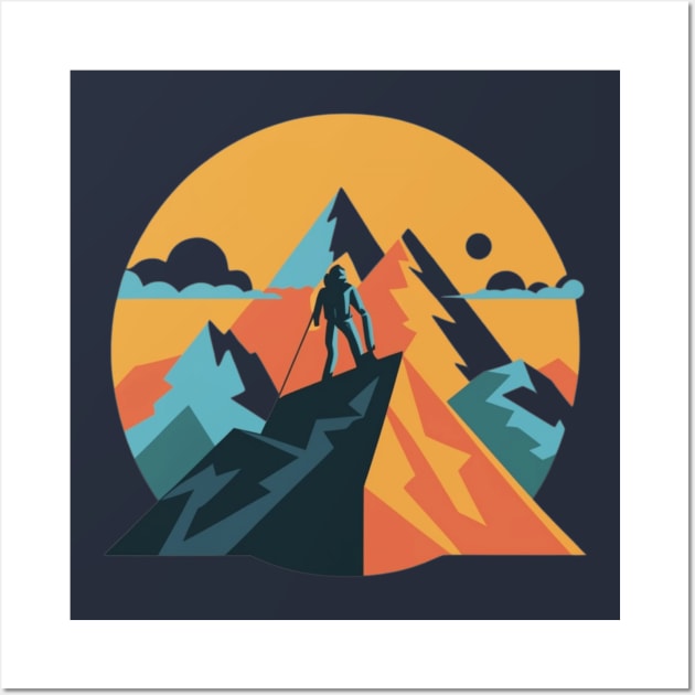 A stylized mountain landscape Wall Art by designe stor 